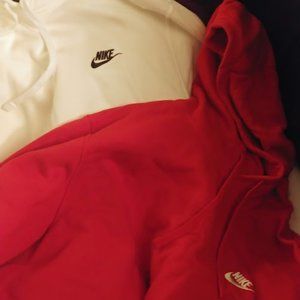Nike Hoodie Lot XL, Red and White Solid Color XL and XLT! Two Hoodies!